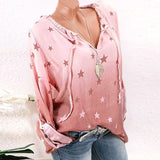 Summer Women Clothing 2019 Stars Print Chiffon Blouse Casual Long-sleeved Shirt Blusas Women Loose Plus Size Tunic