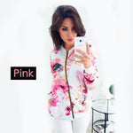 8 Colors Bomber Basic Jacket Women Zipper Long Sleeve Outwear Casual Tops Female Coat Kimono Basic Bomber Jacket Women Floral