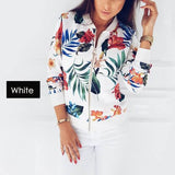 8 Colors Bomber Basic Jacket Women Zipper Long Sleeve Outwear Casual Tops Female Coat Kimono Basic Bomber Jacket Women Floral