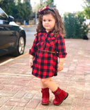 pudcoco Newborn Kids Baby Girls red casual Plaid Blouses & Shirts baby girl  2018 new style top plaid shirt dress baby