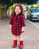 pudcoco Newborn Kids Baby Girls red casual Plaid Blouses & Shirts baby girl  2018 new style top plaid shirt dress baby