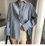 ZHISILAO Chic Solid Shirts Long Sleeve Cotton Linen Blouse Plus Size Shirts Oversize White Blouse Maxi Boyfriends Chemisier